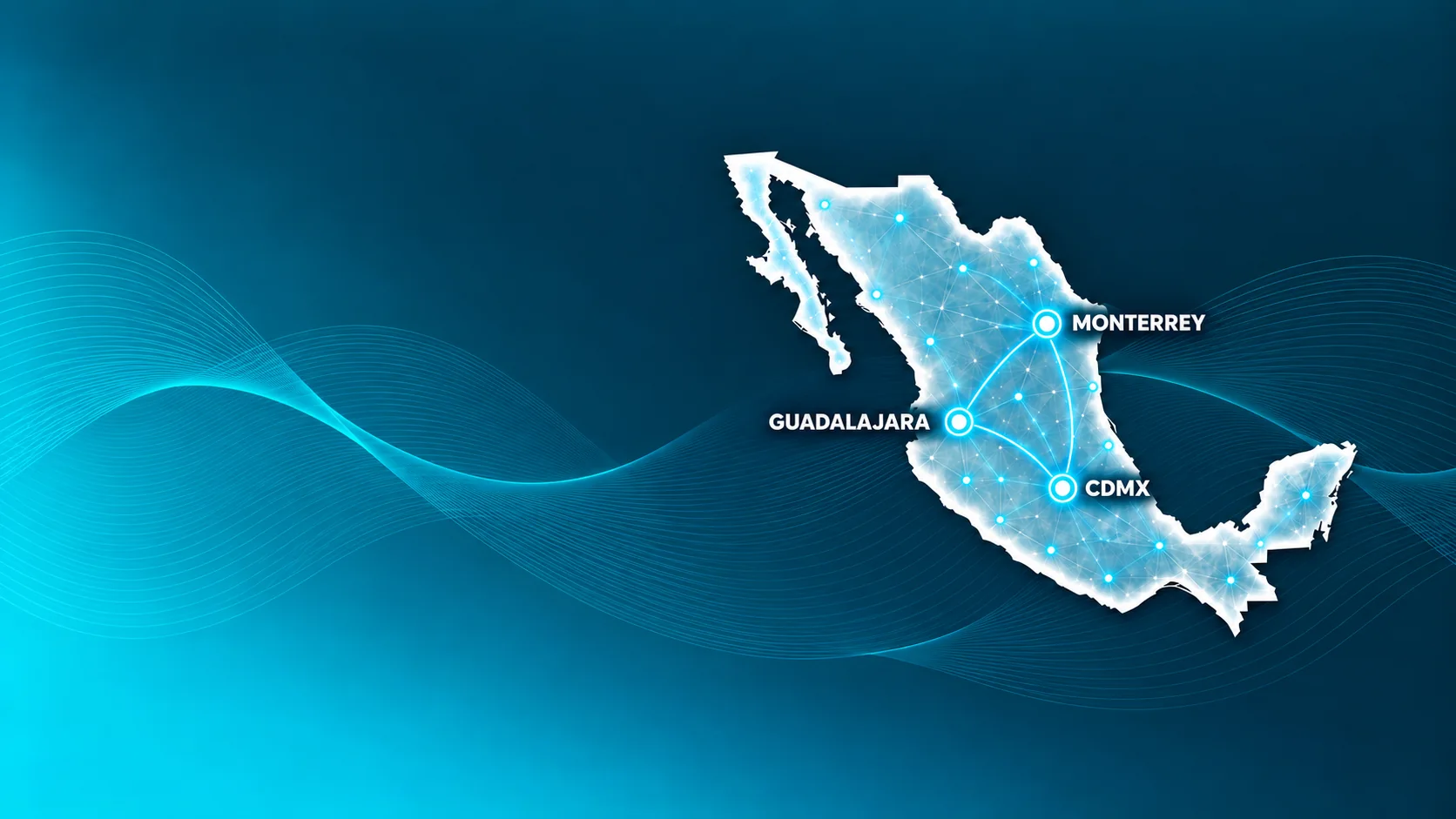 Mapa de México con la red de disponibilidad de Médica OMX.